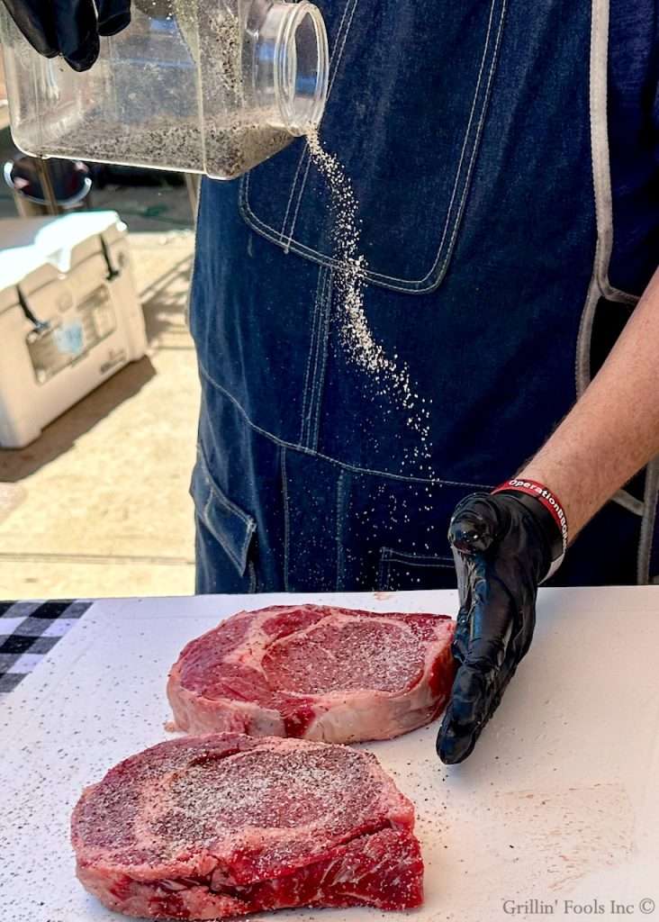 Seasoning the steaks | GrillinFools Seasoning the steaks